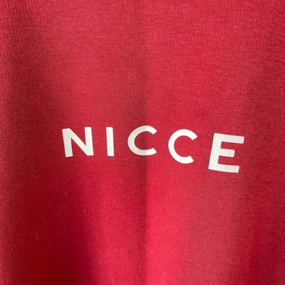 NICCE LONDON men’s red crew neck cotton blend pullover sweater sweatshirt Medium - Picture 3 of 9